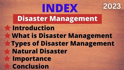 Conclusion for disaster management project for class 9