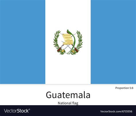 National flag of guatemala with correct Royalty Free Vector