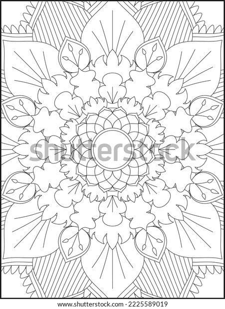 Adult Coloring Pages Mandala Coloring Pages Stock Vector (Royalty Free ...