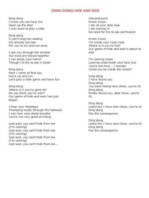 Action Song Lyrics | PDF