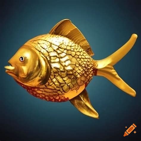 Golden fish sculpture on Craiyon