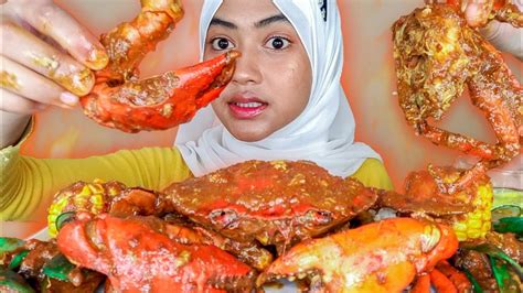 MUKBANG SEAFOOD | KEPITING SAUS PADANG | ASMR MUKBANG INDONESIA - YouTube