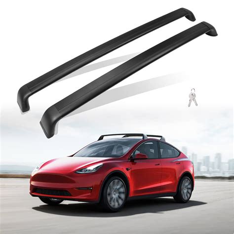 AUXPACBO Lockable Cross Bar Fits for Tesla Model Y 2020 2021 2022 2023 2024 Roof Rack ...