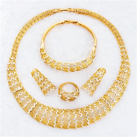 Buy Gold Plated Dubai Style 4 Pieces Jewelry Sets