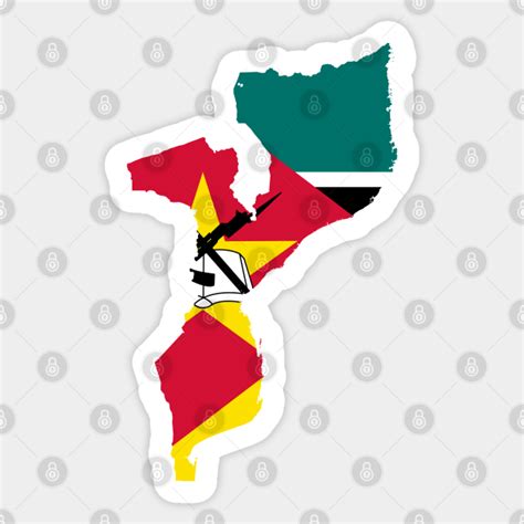 Mozambique Flag Map - Mozambique - Sticker | TeePublic