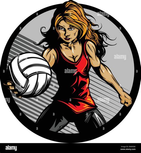 Female Volleyball Player Cartoon Vector Illustration Stock Vector Image & Art - Alamy