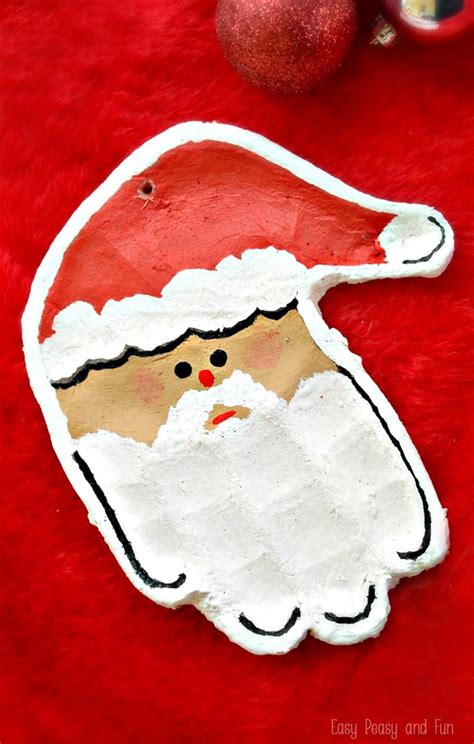 Handprint Santa Salt Dough Ornament - Easy Peasy and Fun