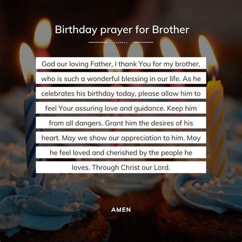 Birthday prayer for Brother