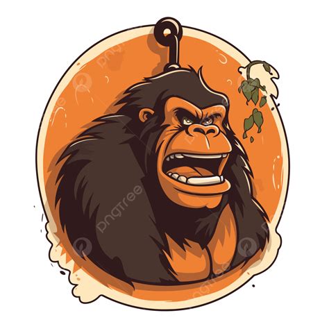 Gorilla Tag Vector, Sticker Clipart Cartoon Illustration Of