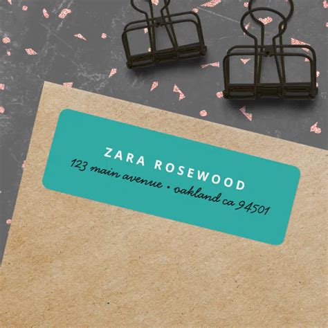 Stylish Trendy Sea Green Return Address Label | Zazzle