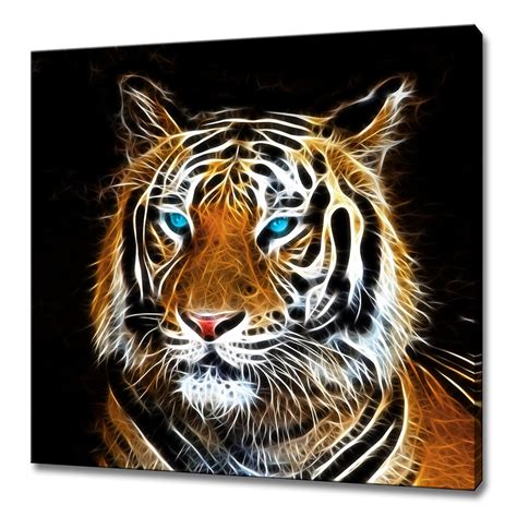 Abstract Digital Drawing of A Tiger Animal Wild Cat Modern Design Home ...