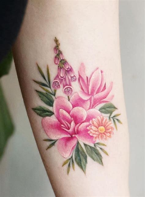 Flawless Pink Flower Tattoo | Pink flower tattoos, Flower tattoos, Tattoos