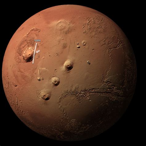 Olympus Mons on Mars has a height of nearly 22 km and is as big as ...