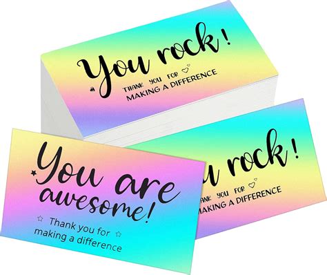 180 Pieces Appreciation Cards You Are Awesome Cards Reflective Holographic Silver Thank You Note ...