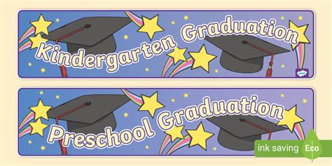 Preschool/Kindergarten Graduation Banner Academic Theme