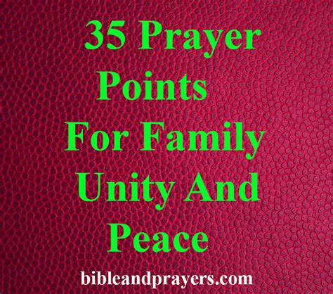 35 Prayer Points For Family Unity And Peace -Bibleandprayers.com