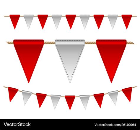 Festive red and white flags on white background Vector Image