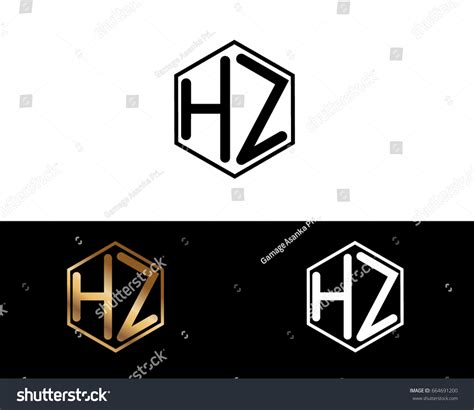 Hz Initial Letters Linked Hexagon Shape Stock Vector (Royalty Free) 664691200