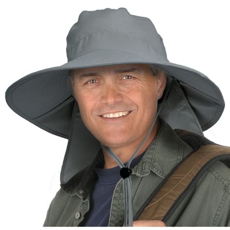 Sun Blocker Outdoor Sun Protection Fishing Cap with Neck Flap Wide Brim Hat for Men Women ...