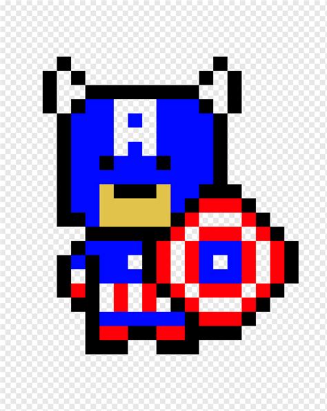 Captain America's shield Pixel art, pixel, marvel Avengers Assemble, heroes, text png | PNGWing