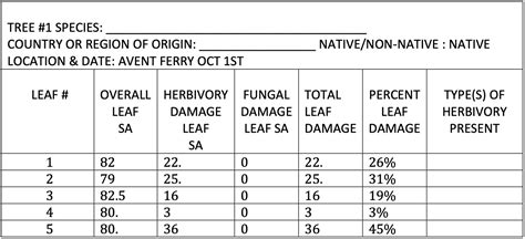 Leaf Herbivory and Fungal Occurrences on Trees | Free Essay Example