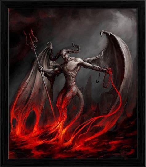 Artzfolio Devil Artwork Framed Wall Art Painting Print Canvas 13.7 inch x 12 inch Painting Price ...