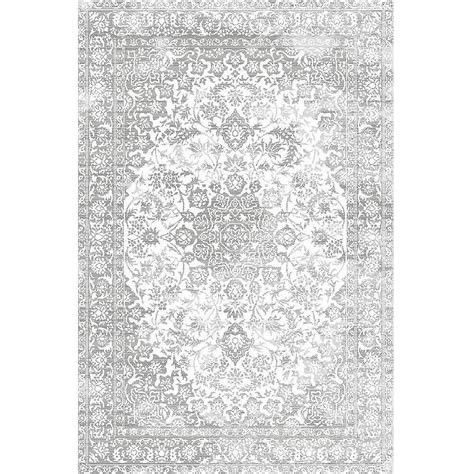 Distressed Medallion Rug in Light Gray - Distressed Vintage Rug | Cozy ...