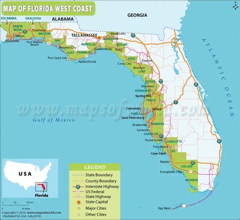 Map of Florida West Coast Florida Vacation, Florida Travel, Florida ...