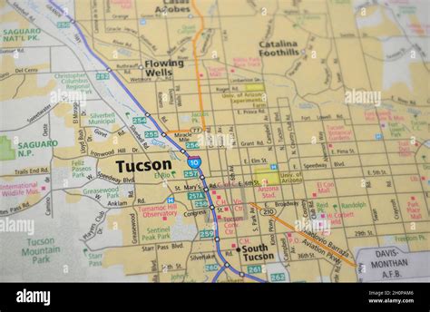 Map of city of Tucson, AZ Stock Photo - Alamy