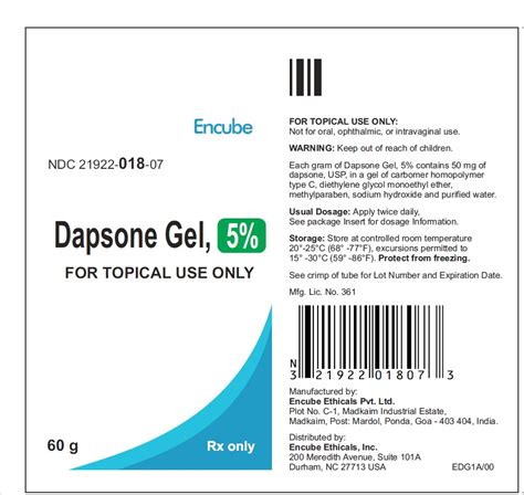 DailyMed - DAPSONE- dapsone gel, 5% gel