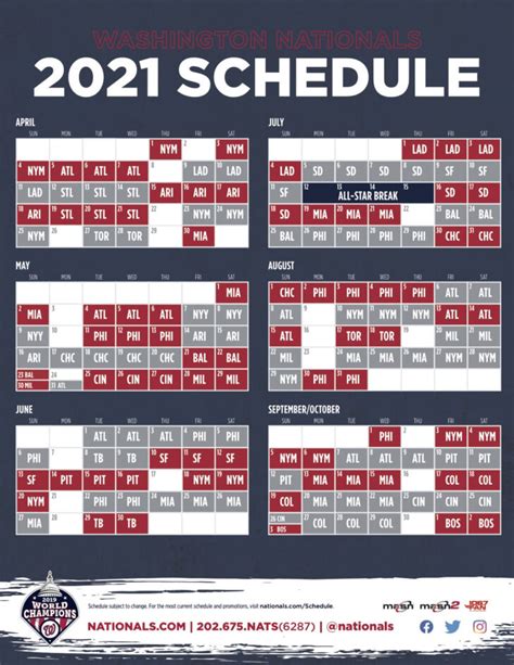 2021 Schedule Announced Nats To Host Mets In Opener | Printable Schedule