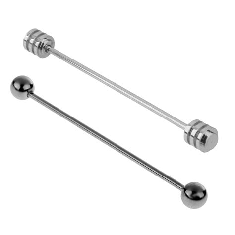 2 Pieces Round Barbell Pin Collar Lapel Tie Clip Bar Mens Fashion Wedding Party Pin Jewelry-in ...