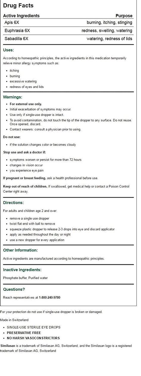 Allergy Eye Relief Drops - 20 Single-Use Doses | Fast-Acting Formula