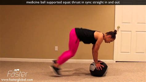 medicine ball supported squat thrust in sync straight in and out mov - YouTube