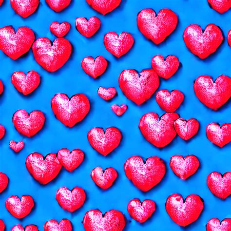 Blue Glitter Background with Red Hearts · Creative Fabrica