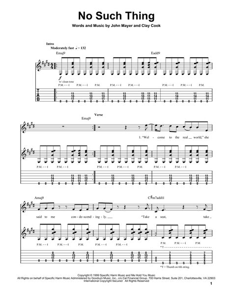 No Such Thing by John Mayer - Guitar Tab Play-Along - Guitar Instructor