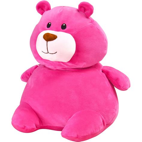 Spark. Create. Imagine. 13" Large Pudgy Pink Bear Plush Animal - Walmart.com - Walmart.com