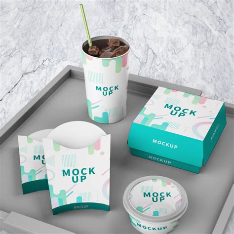 Scene restaurant western fast food packaging mockup