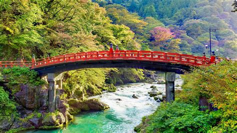 Sacred Shinkyo Bridge over the Daiwa River, Futarasan jinja Shinto ...