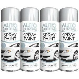 4X White Gloss Spray Paint Aerosol Auto Car Van Bike Restore Metal 250ml | eBay