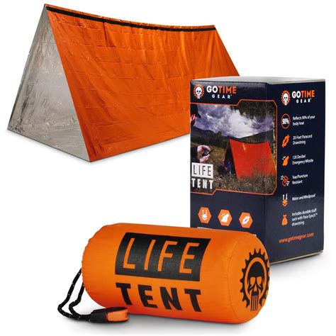 Go Time Gear Life Tent Emergency Survival Shelter – 2 Person Emergency ...