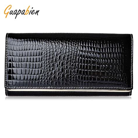 Guapabien Multi Functional Animal Skin Print Patent Leather Long Wallet For Women Women Wallets ...