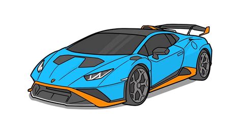 How to draw a LAMBORGHINI HURACAN STO / drawing lambo huracan 2020 ...