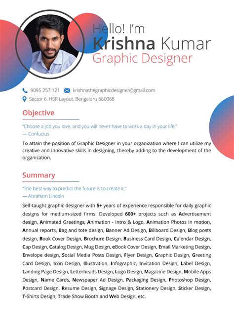 Graphic Designer CV | Krishna Kumar by Krishna Kumar B - Issuu