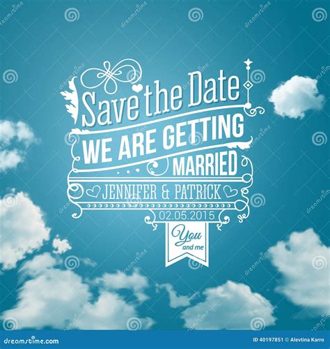 Save the Date for Personal Holiday. Wedding Invitation Stock Vector - Illustration of border ...