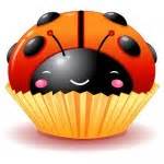 Kawaii Ladybug Cupcake Illustrations