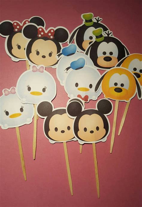 Tsum Tsum Mickey Mouse and Friends Cupcake Toppers Birthday - Etsy