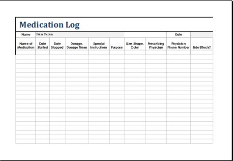 Medical Log Templates | 13+ Free Printable Word, Excel & PDF Formats