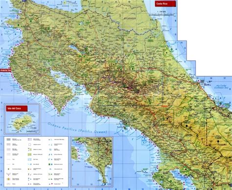 Large detailed map of Costa Rica with cities and towns - Ontheworldmap.com