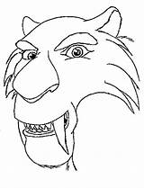 Tiger Tooth Saber Coloring Pages Drawing Lion Outline Color Printable  sketch template
